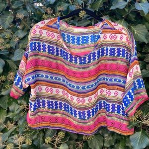 Patterned sheer crop top